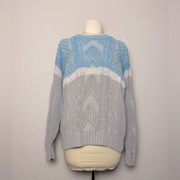 Arrow Sport 90’s Knitted Blue & Gray Sweater Size Large - Picture 1 of 8